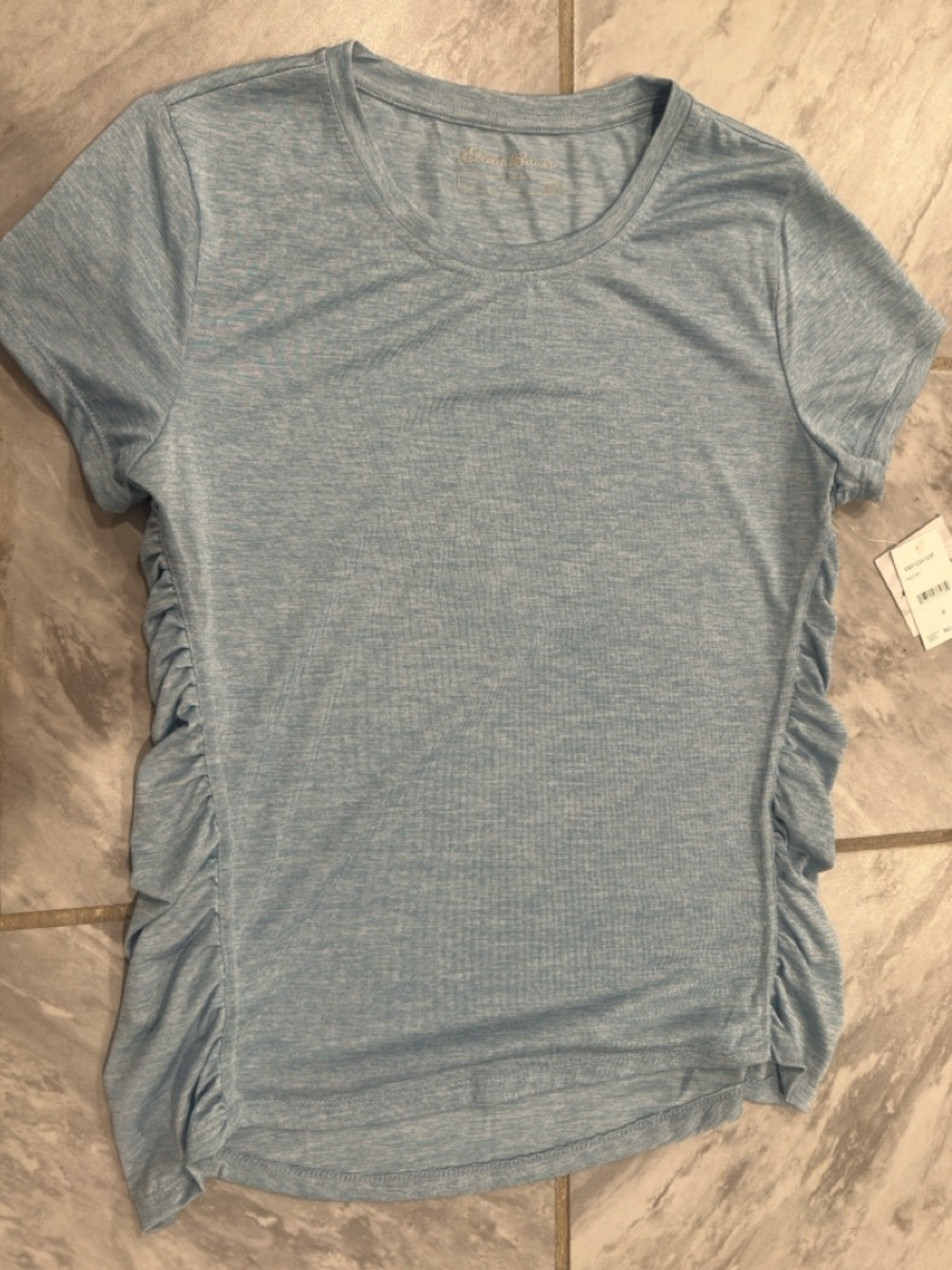 NWT Eddie Bauer Womens Blue Performance Tshirt With Shirting Size M UPF50+